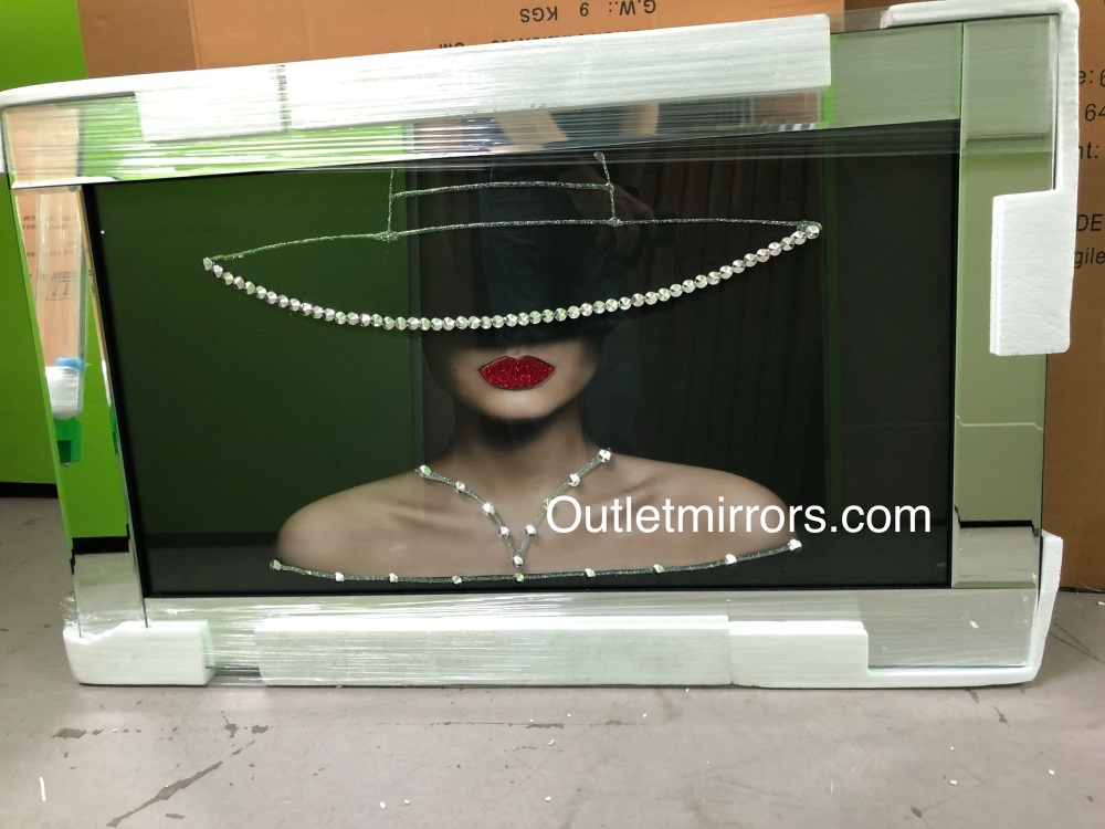 Mirror framed Sparkle Liquid Art "Glamour Lady 11"