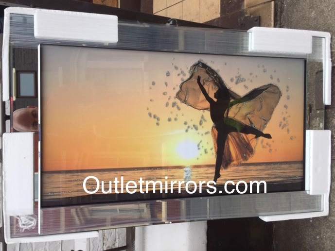 Mirror framed "Sunset Dancing Lady" Wall Art 