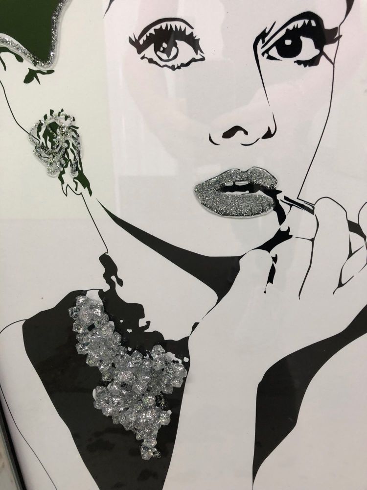 Mirror framed "60's Pose Lady" Wall Art 