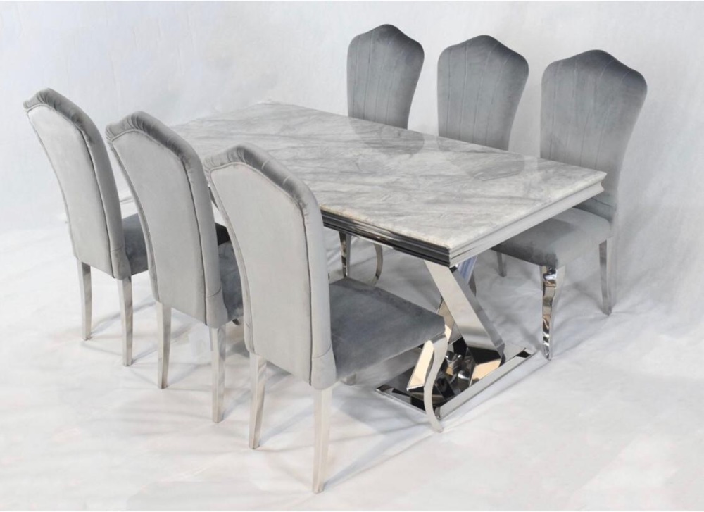 Aztec Grey Marble Table 1800mm 