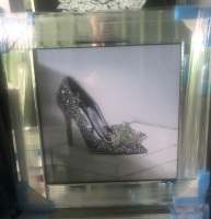 Mirror framed "Sparkle Shoe" Wall Art in a mirror frame