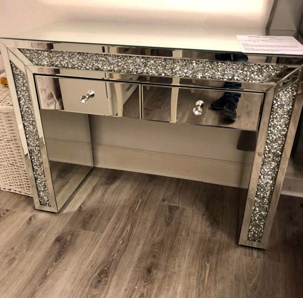 *Diamond Crush Crystal 2 Draw  Console Table / Dressing table