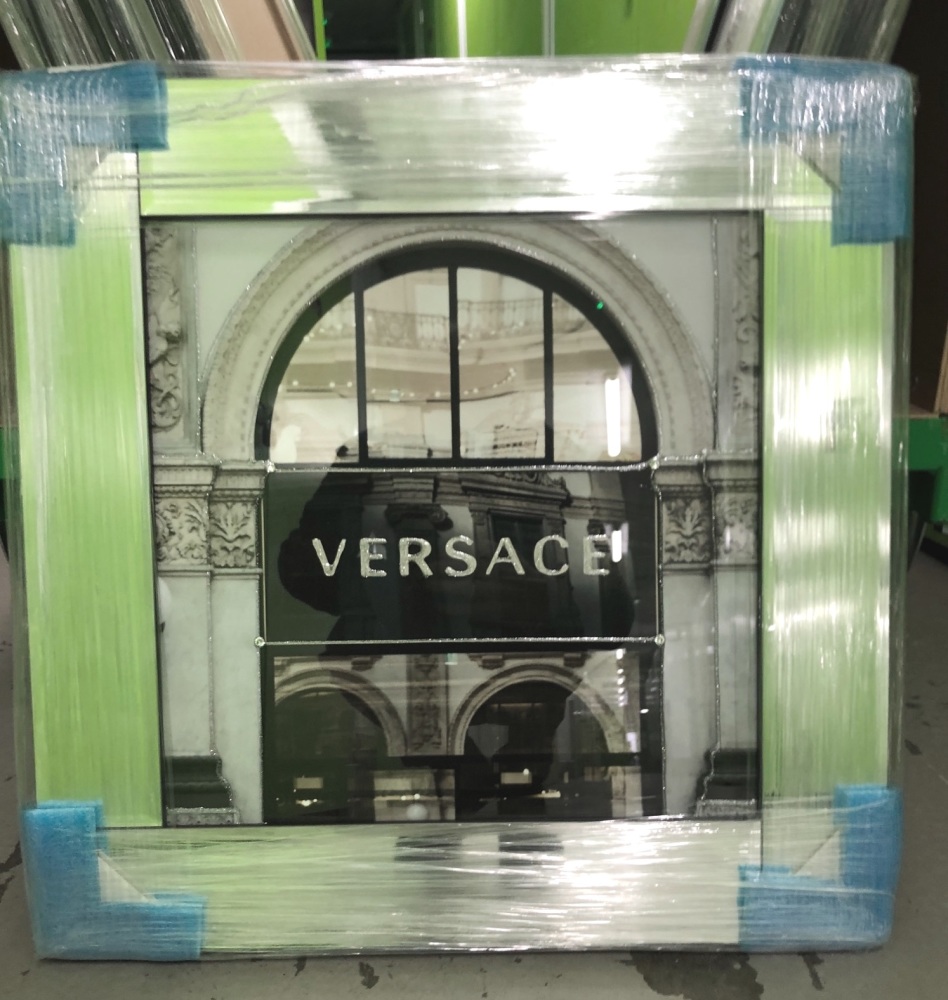  Boutique Versace Glamour Art in a Mirrored Frame 55cm x 55cm 