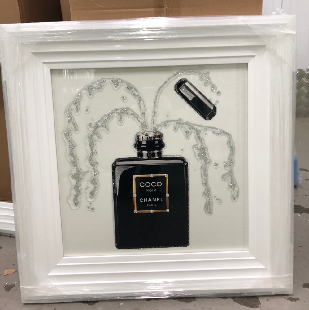 White Stepped framed Sparkle Glitter Art