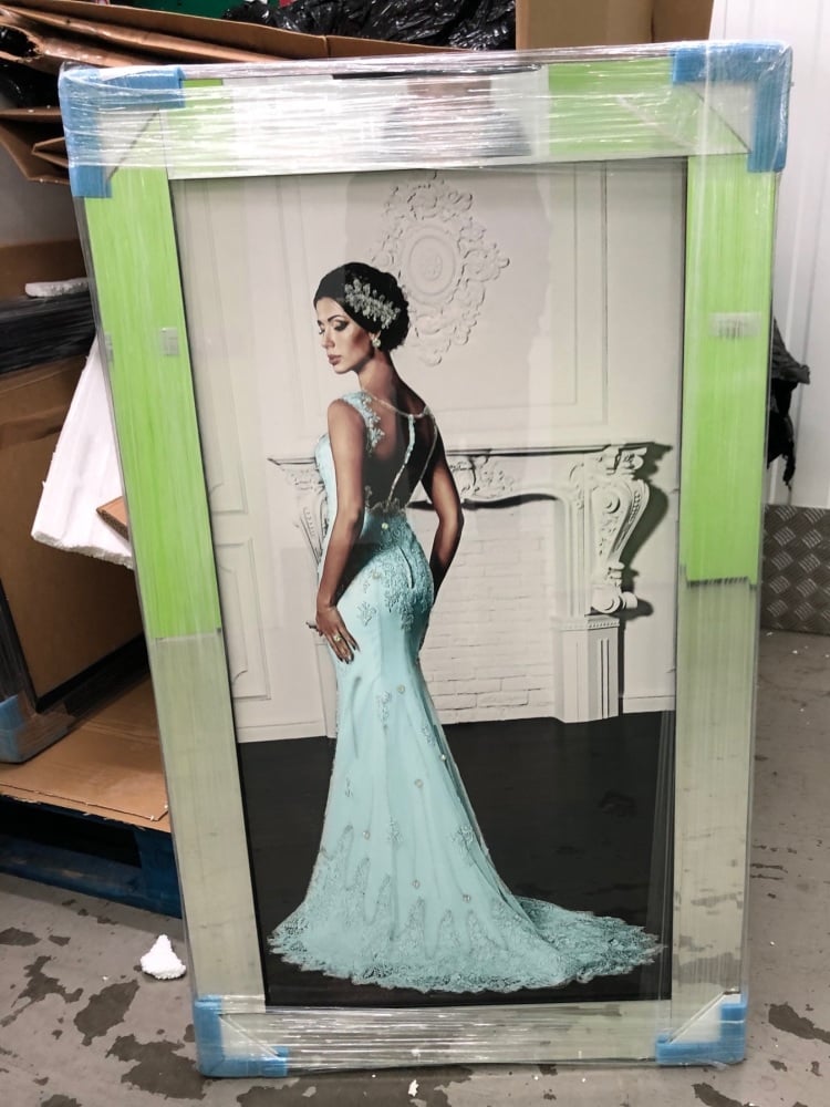 Glamour Lady style wall Art in a choice of frame colours 114cm x 64cm
