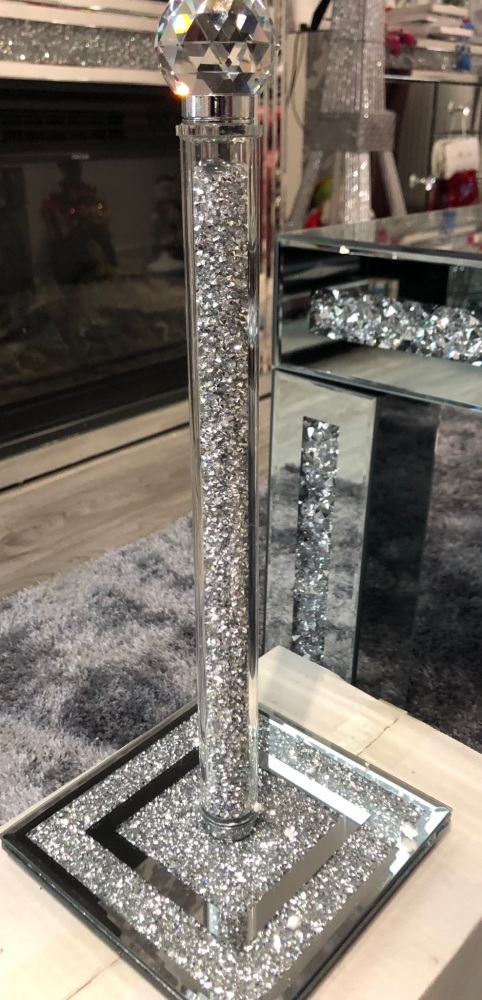 " New Diamond Crush Sparkle Kitchen Roll Holder 42cm high  in stock on special offer