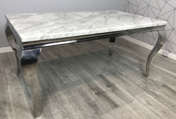 Elise Grey Marble Rectangular Dining Table 1.4m