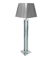 Floor Lit Floating Crystals Mirrored Tall Lamp 30.5cm x 142cm