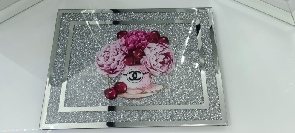 " New Diamond Crush Chopping Board Flowers