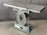 *Diamond Crush crystal Sparkle "CC" Console Table large