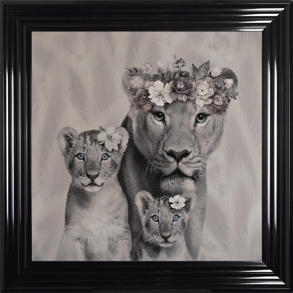 # Lion Queen & 2 Cubs in a Choice of Frame colours & 4 size options