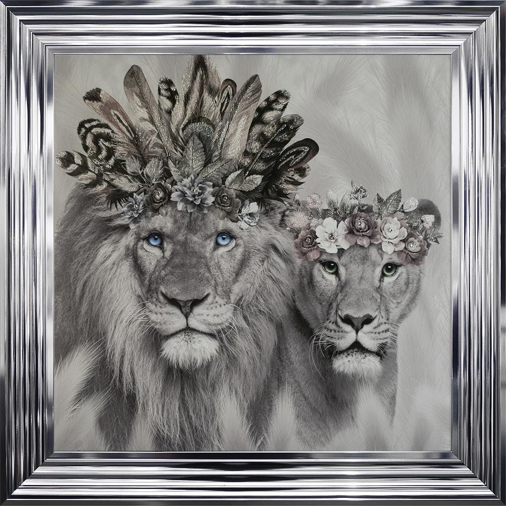 # Lion King  & Queen in a Choice of Frame colours & 4 size options
