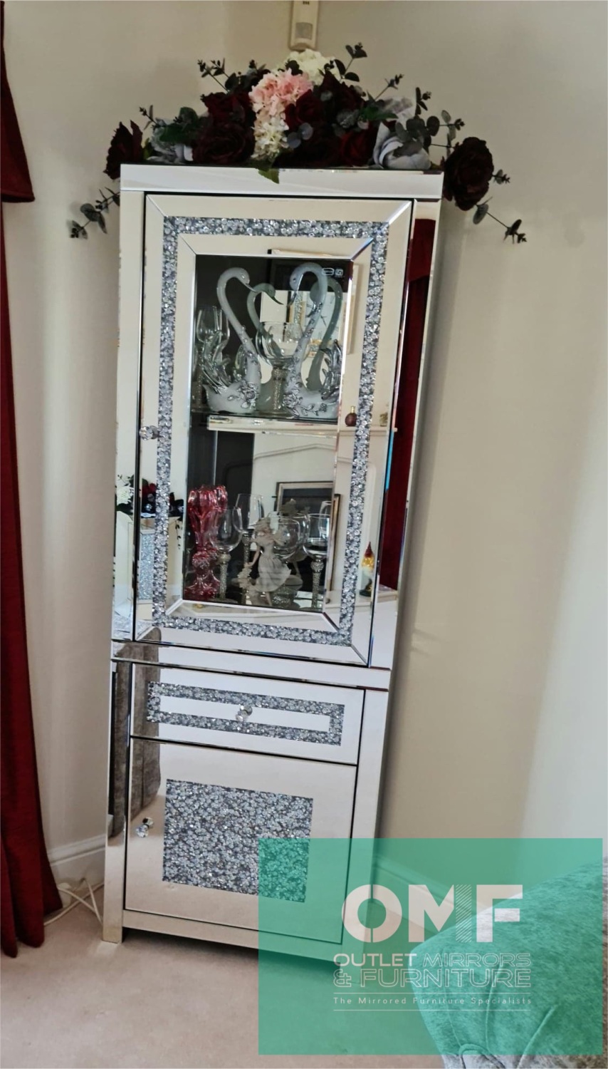 * New Diamond Crush Display cabinet 6 ft high in stock