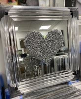  "Heart Cluster Silver " chrome stepped frame Sparkle Art 