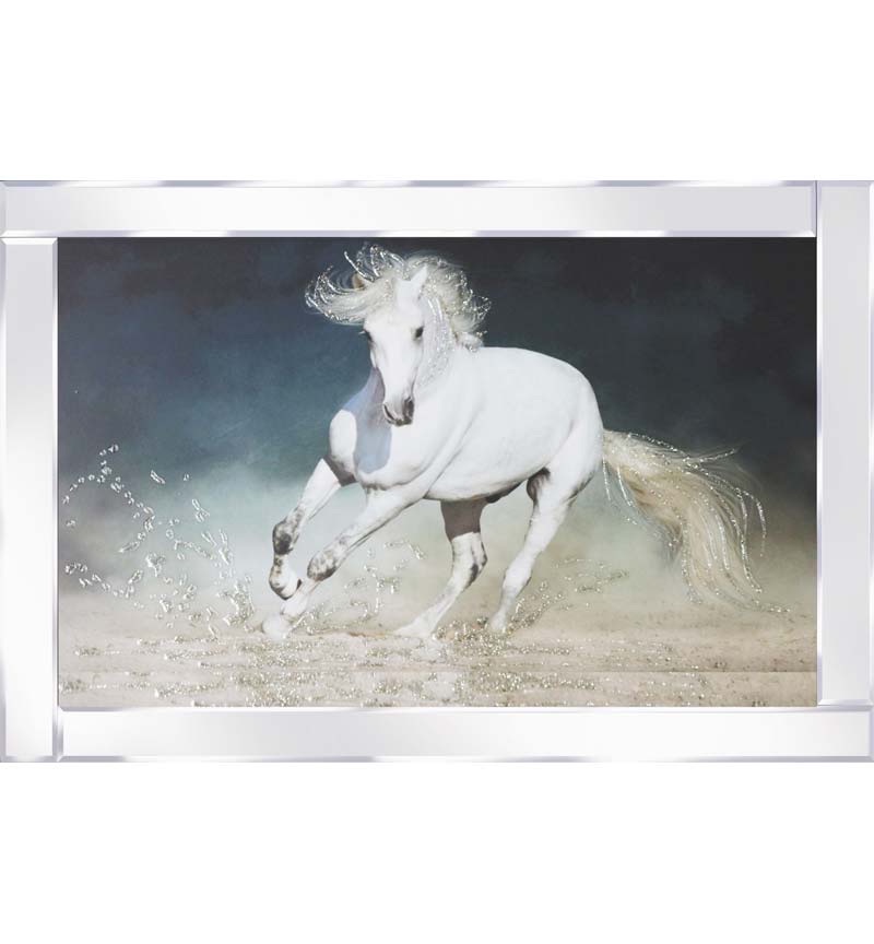 Mirror framed art "Wild Horse" 100cm x 60cm