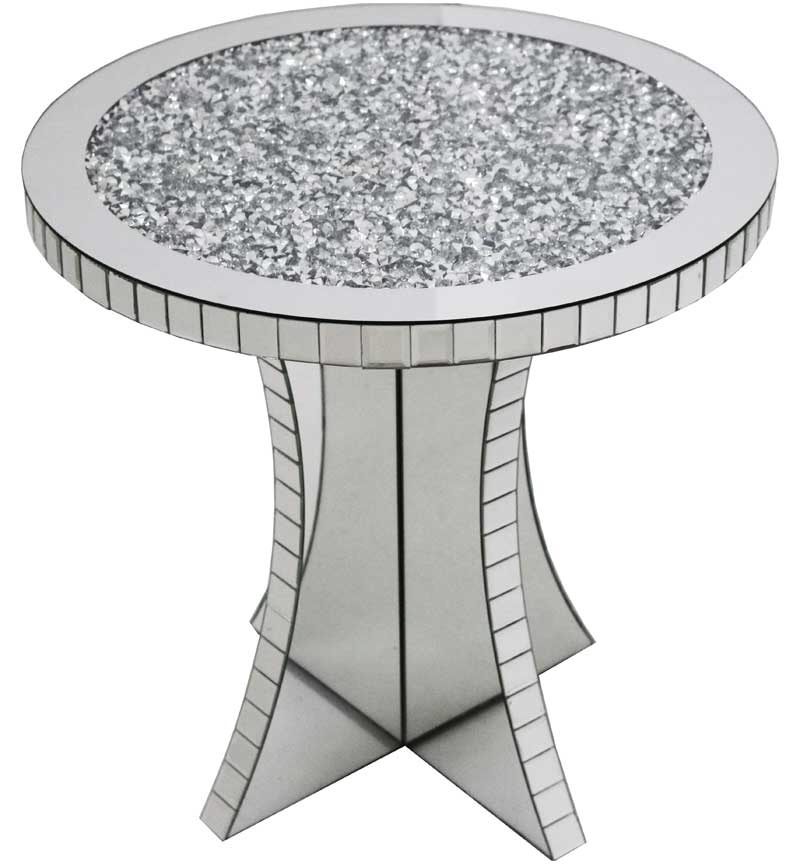 * New Diamond Crush Crystal Sparkle Round Lamp Table 