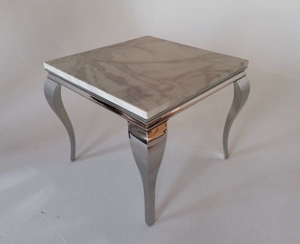 Marble Dining Table in White 90cm x 90cm 