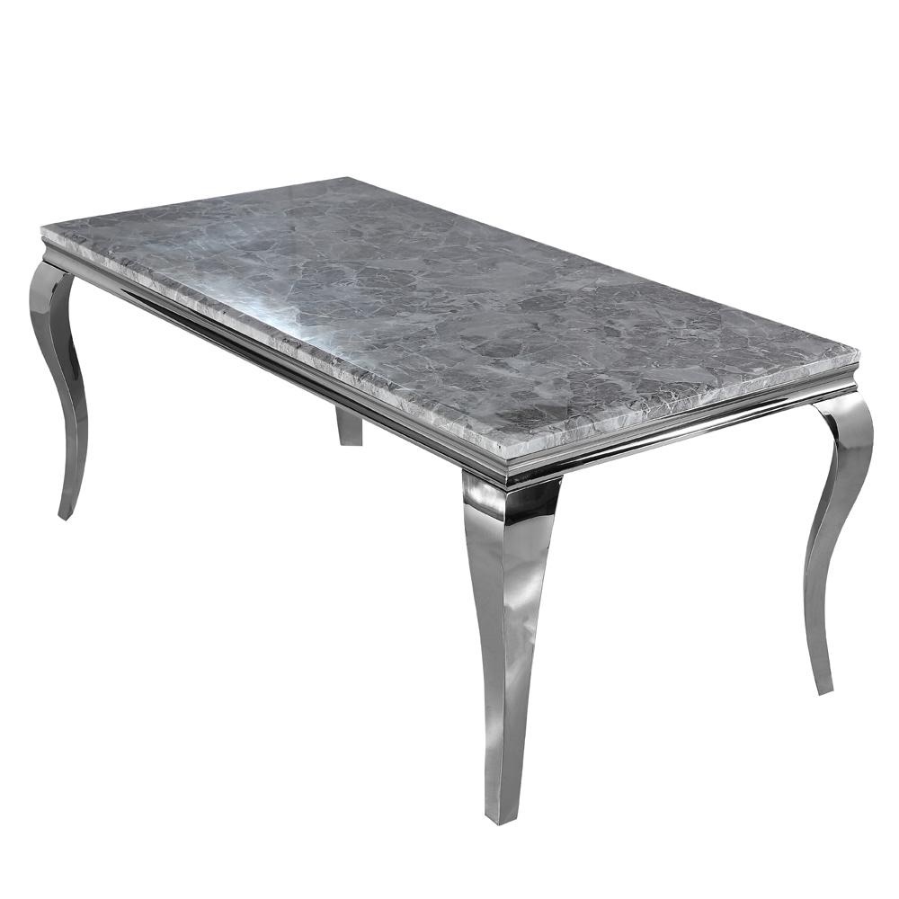Louis  Marble Rectangular Dining Table in light Grey   1.6m