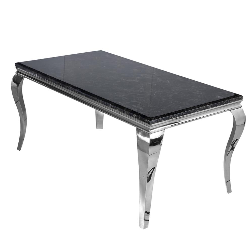  Marble Rectangular Dining Table in Black 1.6m
