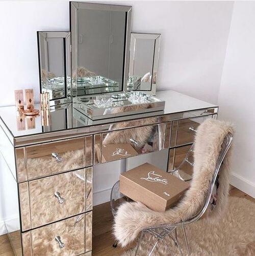 * Monica Venetian Mirrored 7 Draw Dressing Table special offer in stock