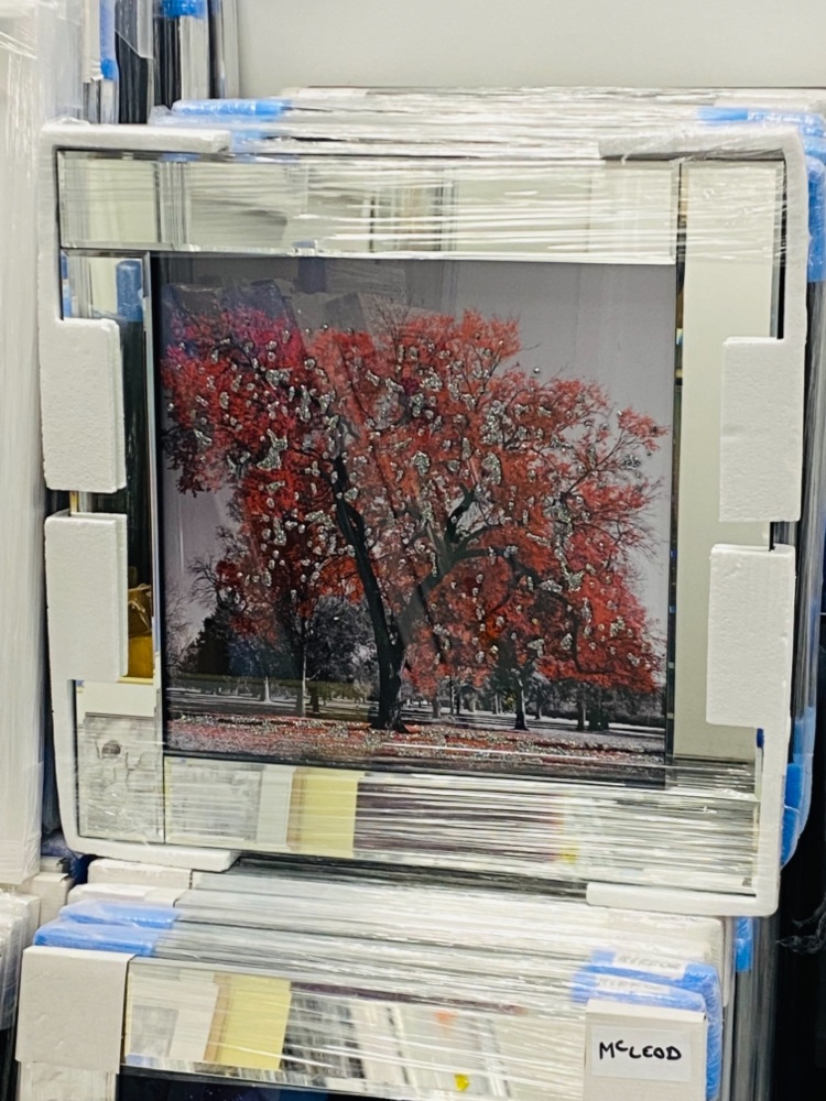 Mirror framed art print "Red Tree" in stock