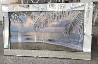 Mirror framed "Sparkle Sunset Beach" Wall Art 