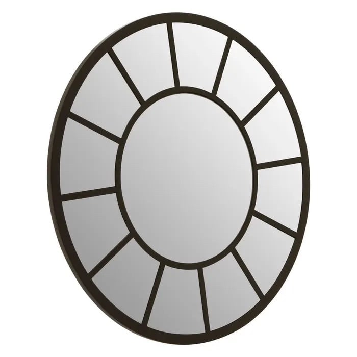 Round Black Window Mirror 60cm x 60cm