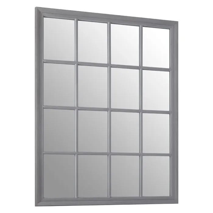 Rectangular Grey painted finish Window Mirror 130cm x 100cm
