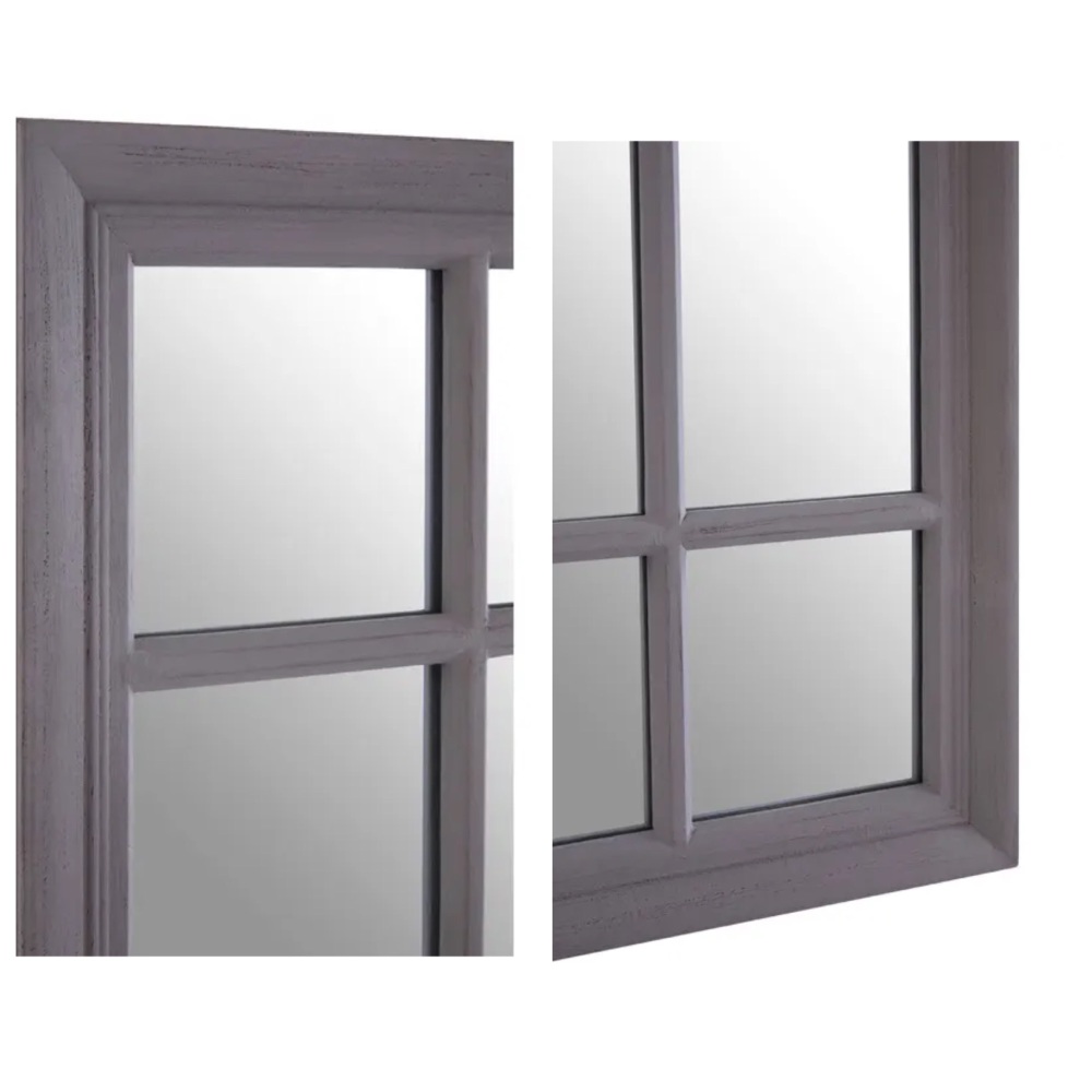 Rectangular Grey painted finish Window Mirror 100cm x 70cm