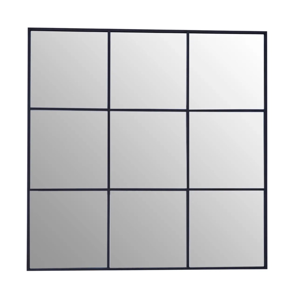 Black framed Window Mirror 9 5cm x 95cm