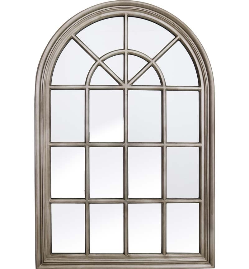 Arched Window Antique SIlver Wall Mirror 120cm x 80cm