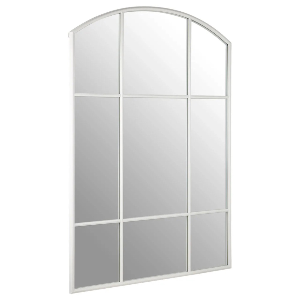 White  Curved Window Wall Mirror 140cm x 90cm