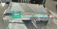 * New Diamond Crush Sparkle Crystal Mirrored Rectangular Coffee Table with crush legs and top