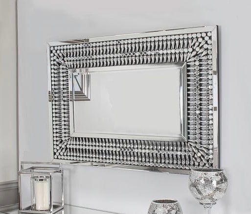 *Crystal Teardrop rectangular wall mirror 100cm x 70cm in stock