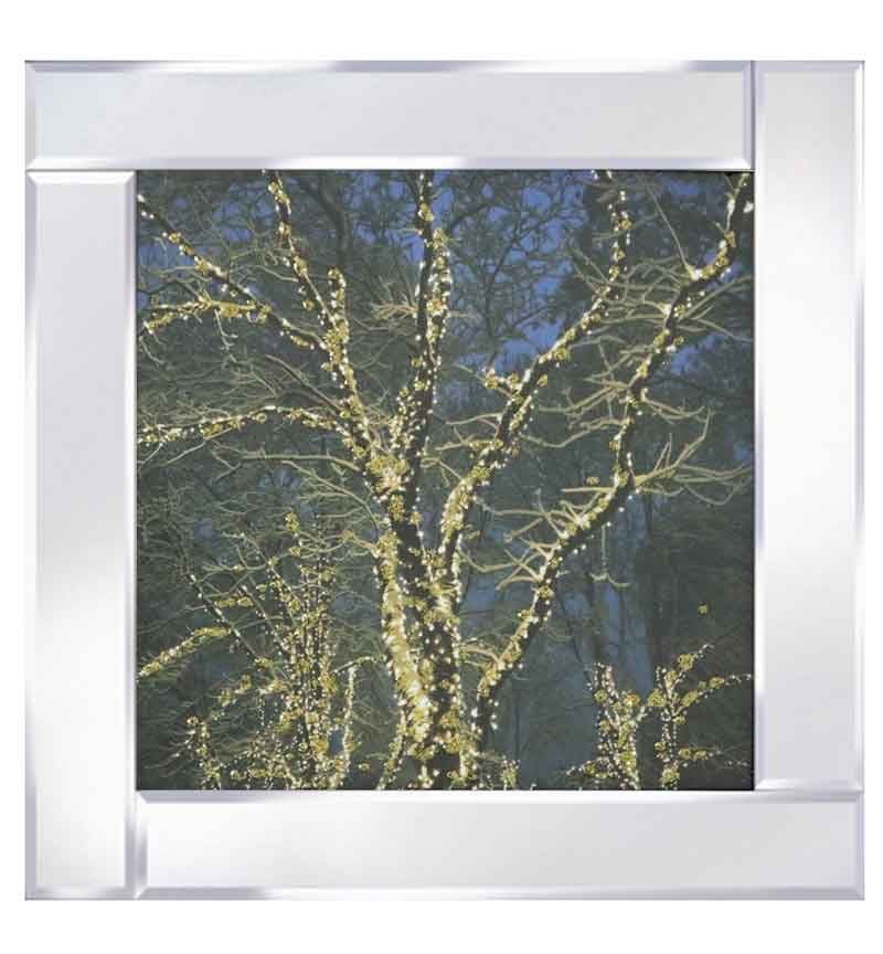 Mirror framed Trees with Festive lights 60cm x 60cm