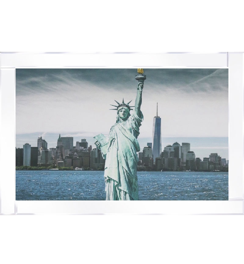 Mirror framed art print " Statue of Liberty New York " 100cm x 60cm