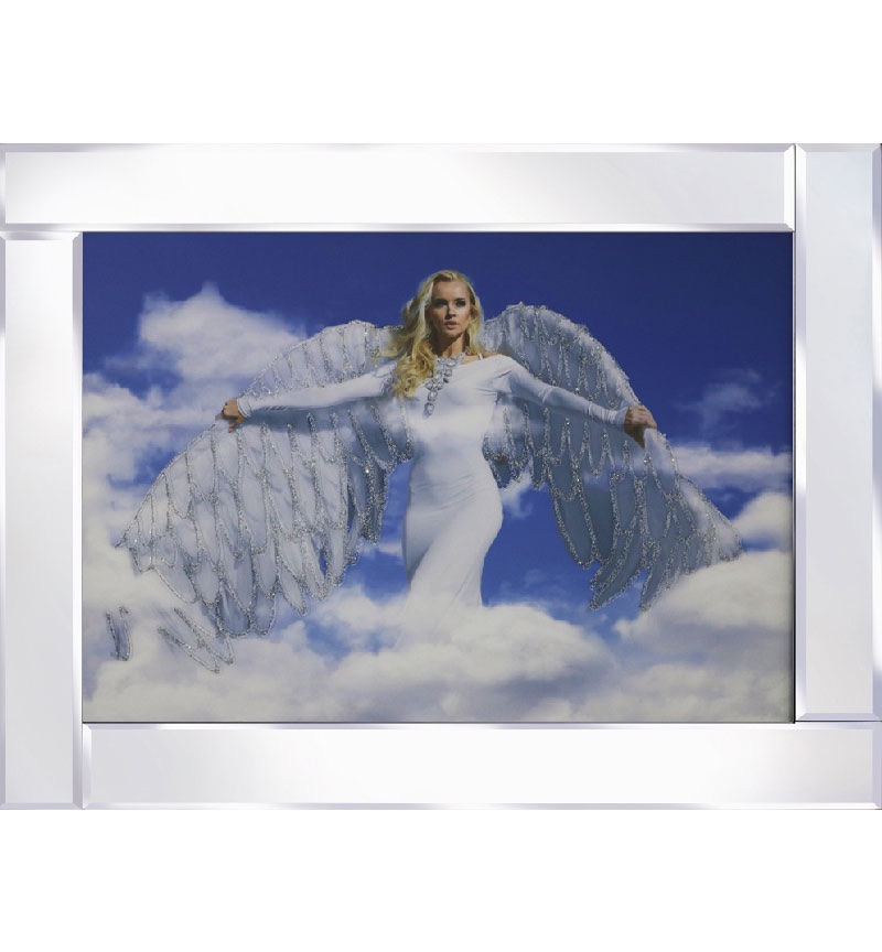 Mirror framed art print " Angel in Clouds "  95cm x 75cm 