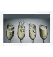 Mirror framed art print " Champagne Glasses " 100cm x 60cm