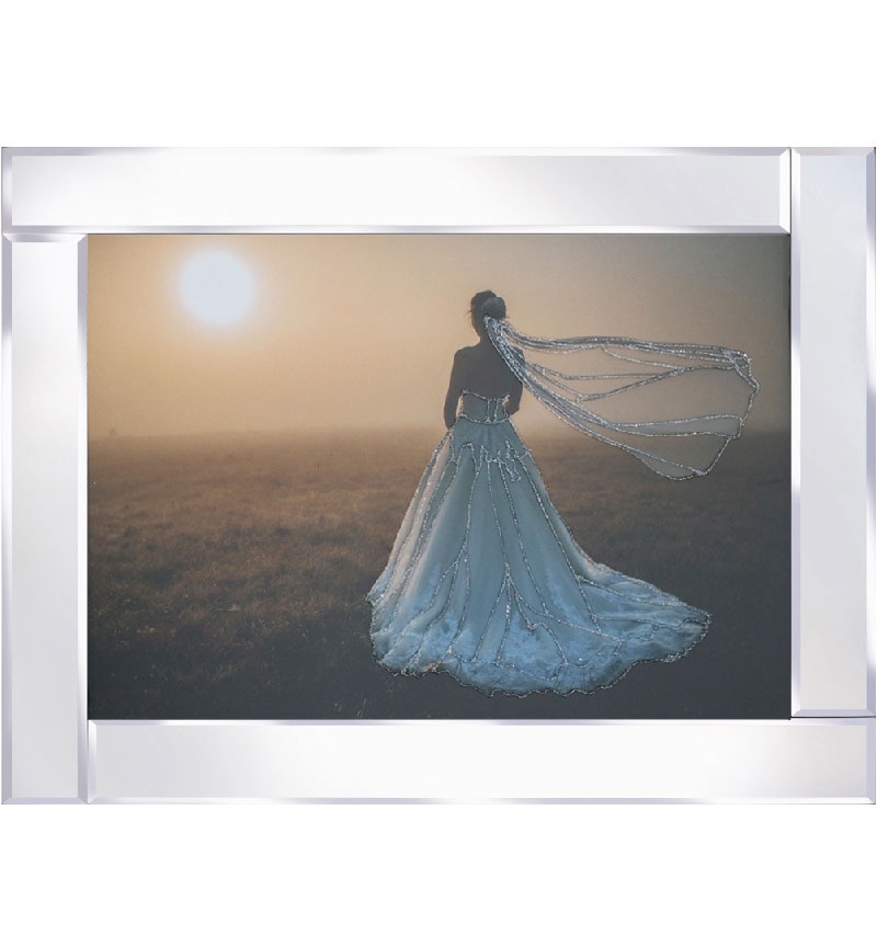 Mirror framed art print " Bride at Sunrise" 95cm x 75cm 