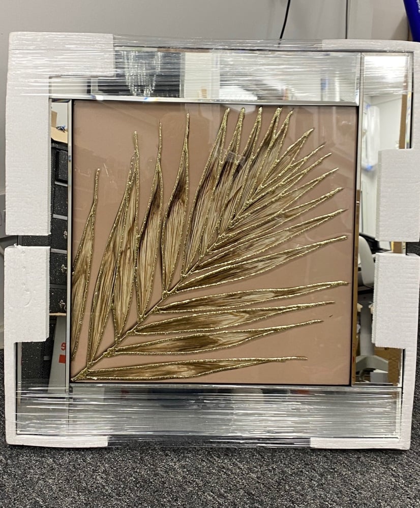 Mirror framed Tropical Gold Leaf 60cm x 60cm