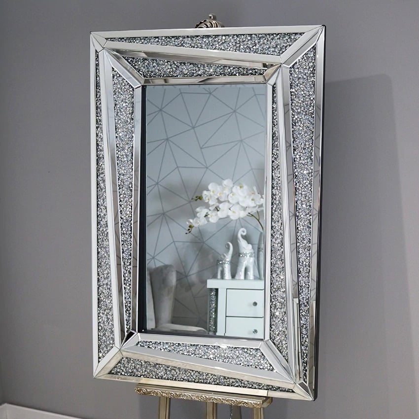 Diamond Crush Sparkle Alfonso Wall Mirror 120cm x 80cm in stock