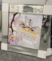 Mirror framed Sparkle Glitter Art "Miss Dior Perfume