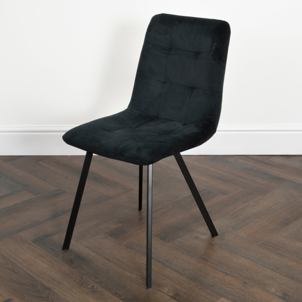 Delta Dining Chair Black with Black Leg