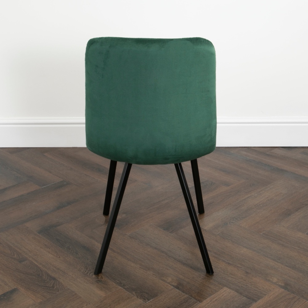 Delta Dining Chair Emerald Green with Black Leg