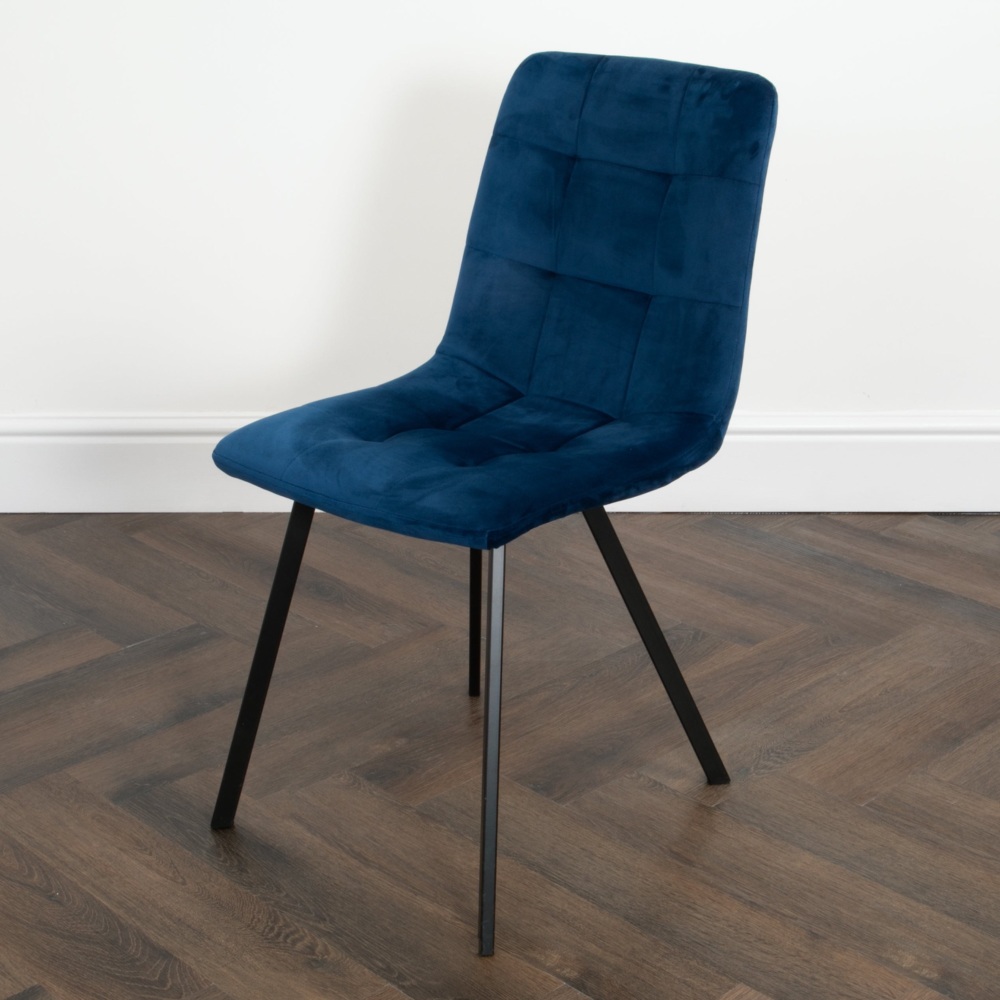 Delta Dining Chair Navy with Black Leg
