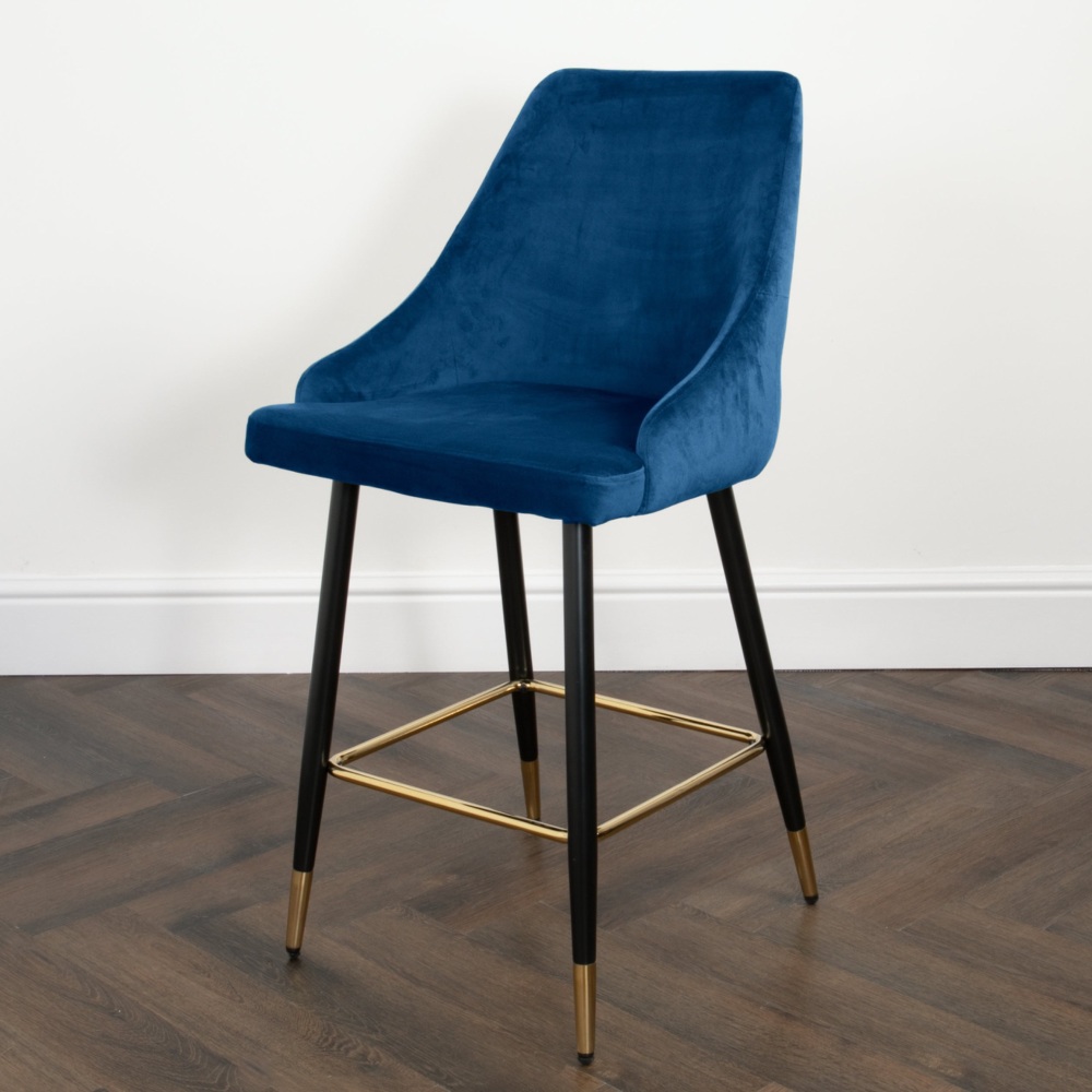 Enzo Squared Navy a Blue Kitchen Bar Stool 