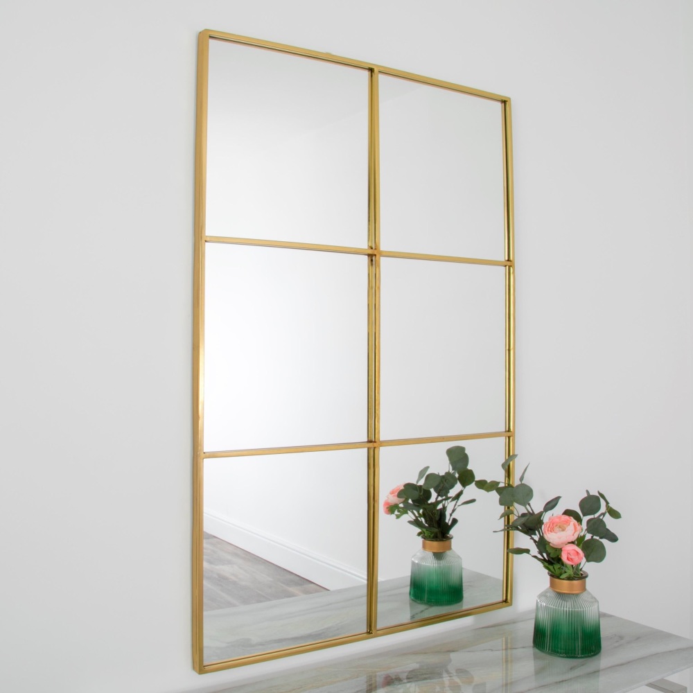 Gold Manhattan Window Mirror  120cm x 80cm