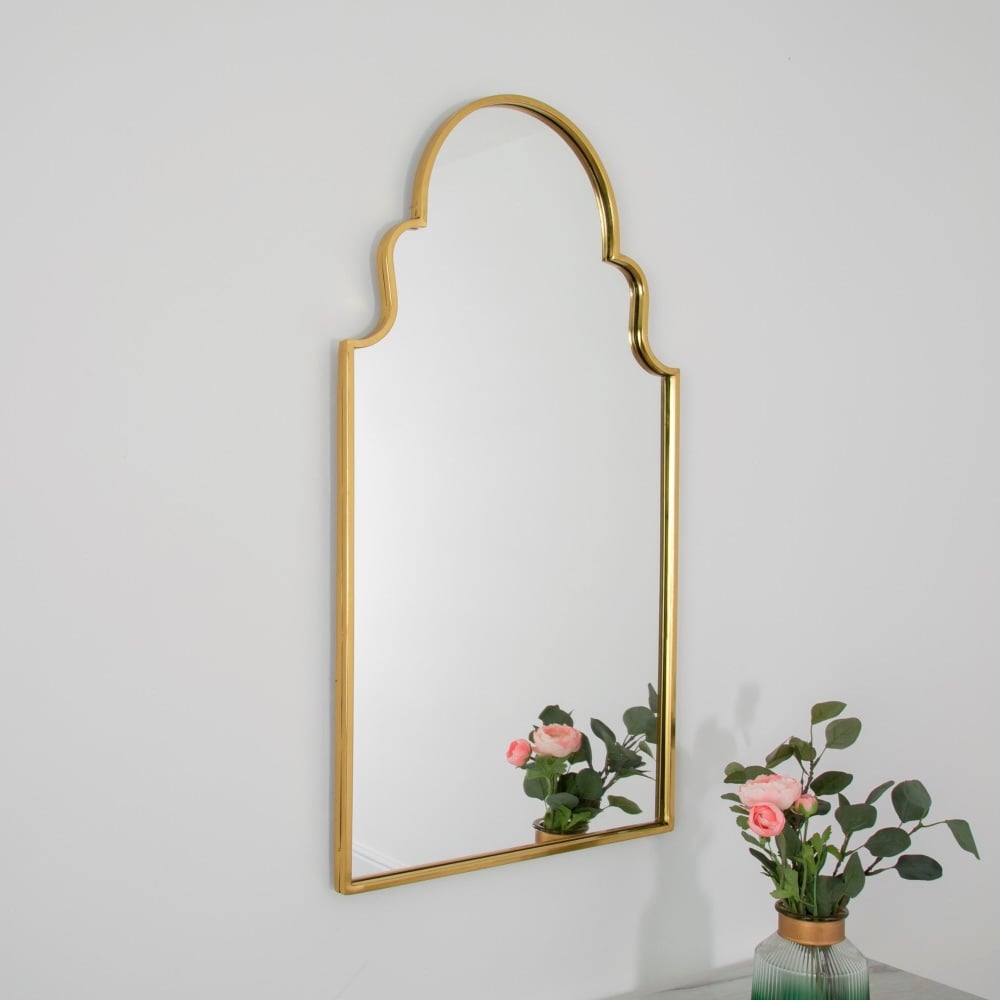 Gold Roma Window Wall Mirror 90 x 50 x 2cm