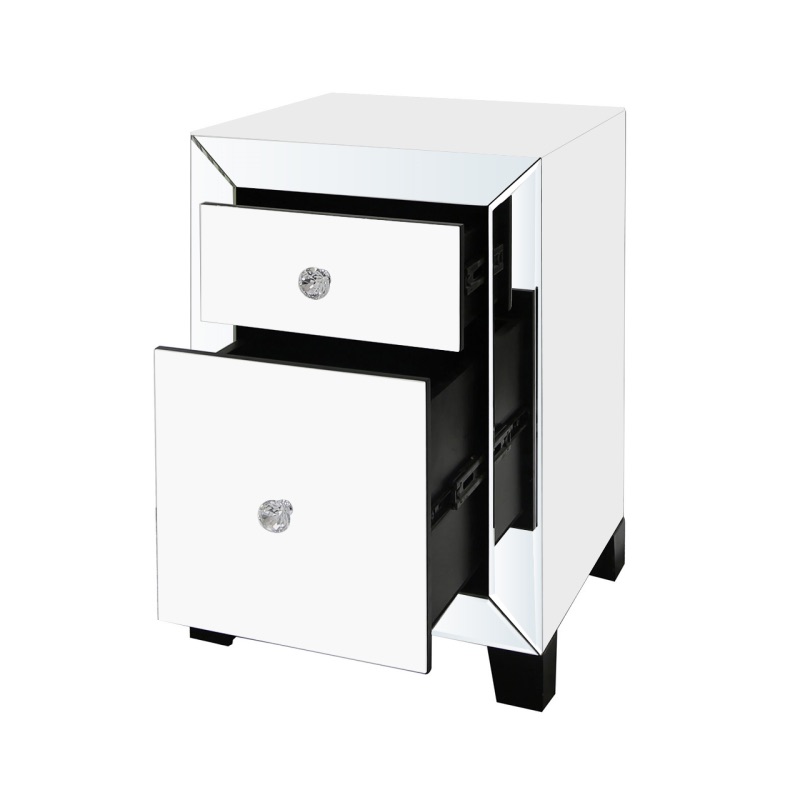 * Madison White & Silver Bedside chests x 2 - SPECIAL OFFER PRICE