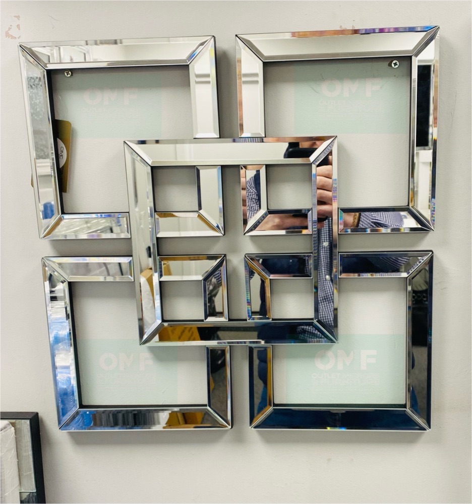Geometric Squares Wall Mirror 40cm x 40cm (A)